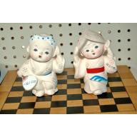  Hakata DollS Boy & GiRL Japanese Porcelain Bisque DollS AWA ODORI