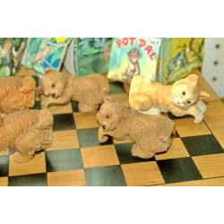 LOT OF 5 POT PALS ,2 DOGS, 2 BEAR AND 1 CAT