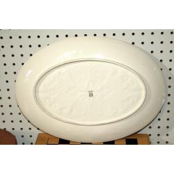 LENOX 16” Oval Ivory Serving PLATTER Embossed with 24k Gold Trim • USA • MINT!