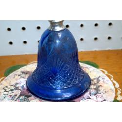 Avon Moonwind Perfume Bottle Cobalt Blue Bell~Vintage 1976
