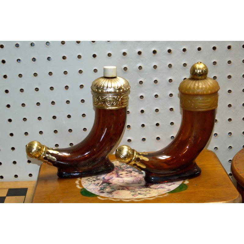 2 AVON Viking Horn Empty After Shave Lotion Perfume Bottle