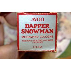 Vtg Avon Dapper Snowman Moonwind Cologne 1 Fl. Oz. New Old Stock