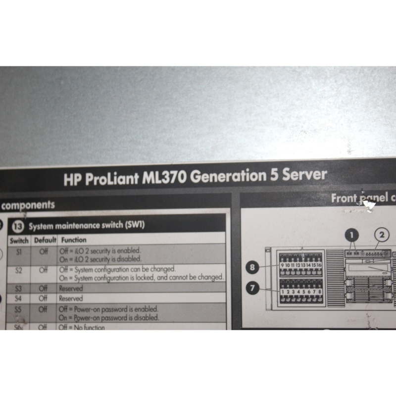HP ProLiant ML370 G5 Server Powers On - No HDDs - No OS - AS-IS 82lbs. 29x18x9