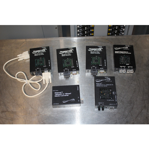 Lot of 6 TRANSITION NETWORKS STAND ALONE MEDIA CONVERTERS