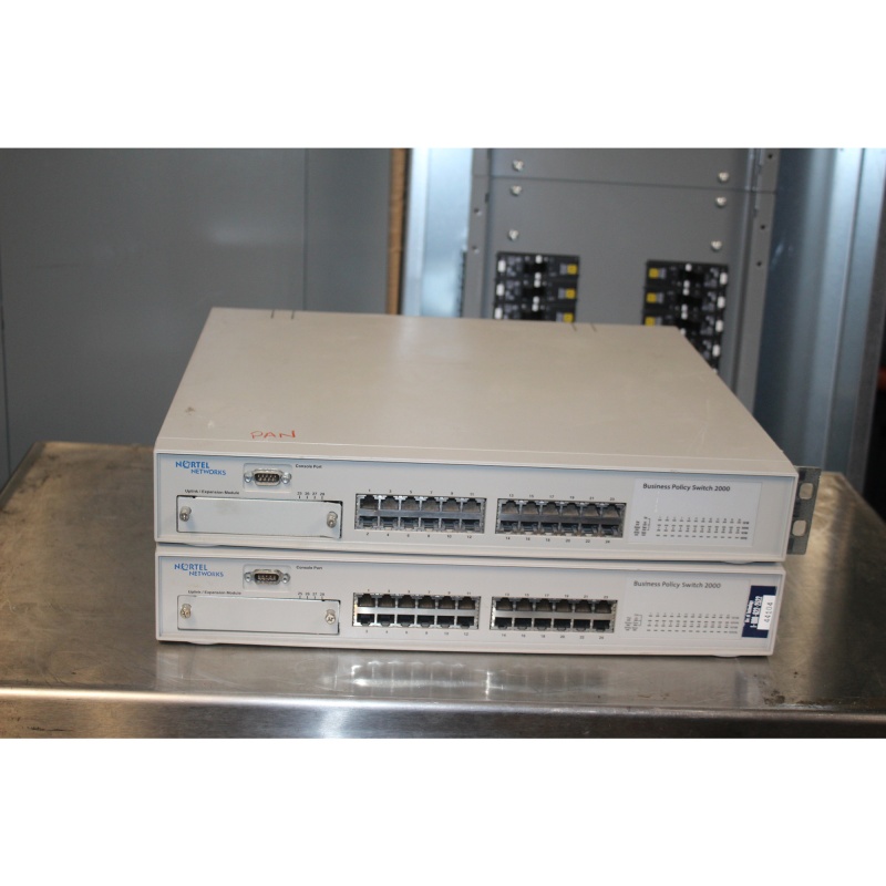 Lot of 2 Nortel Business Policy Switch 2000 24 port AL2001A15