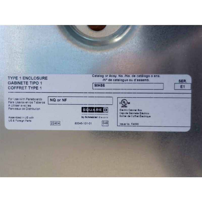 Square D PANELBOARD ENCLOSURE BOX 84" Cover 400 Amp 3 Ph 4 Wire 84 Circuit Inter