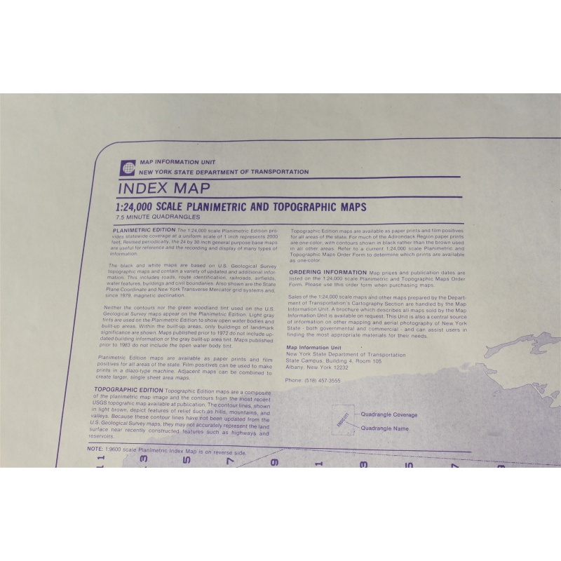 New York 1:24,000 Scale Planimetric & Topographic maps Index (6 pcs Total)