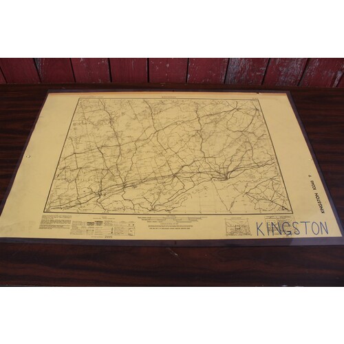 USGS 1:250000-scale Quadrangle TOPO Map for Kingston, NY 1954 Lim. Rev. 1967