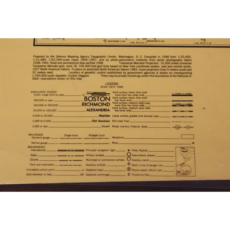 USGS 1:250000-scale Quadrangle TOPO Map for Binghamton, NY 1948