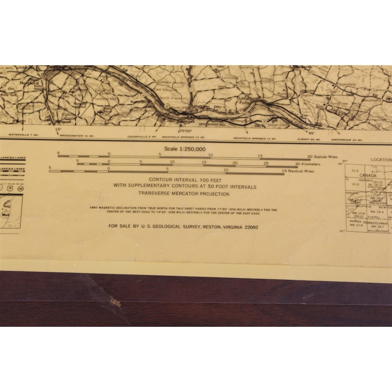USGS 1:250000-scale Quadrangle TOPO Map for Utica, NY 1962
