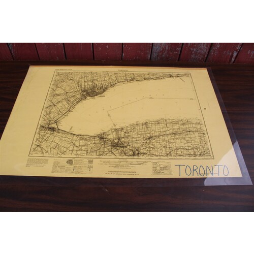 USGS 1:250000-scale Quadrangle TOPO Map for Toronto Canada / U.S. 1962