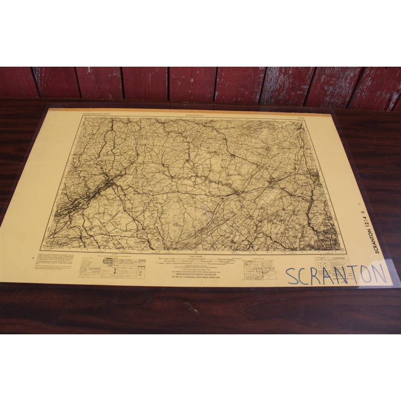 USGS 1:250000-scale Quadrangle TOPO Map for Scranton, PA 1962 Rev. 1976