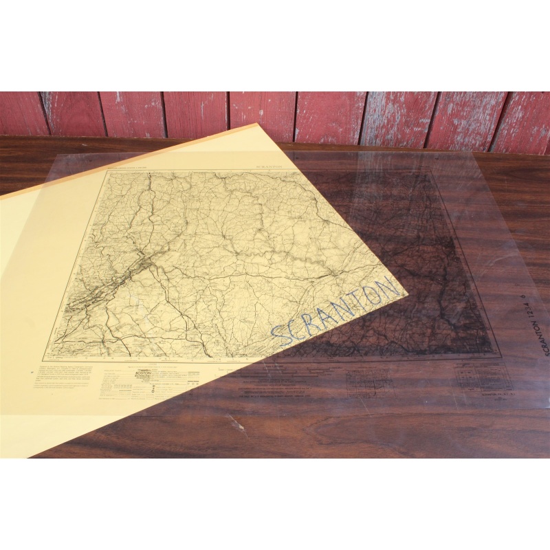 USGS 1:250000-scale Quadrangle TOPO Map for Scranton, PA 1962 Rev. 1976