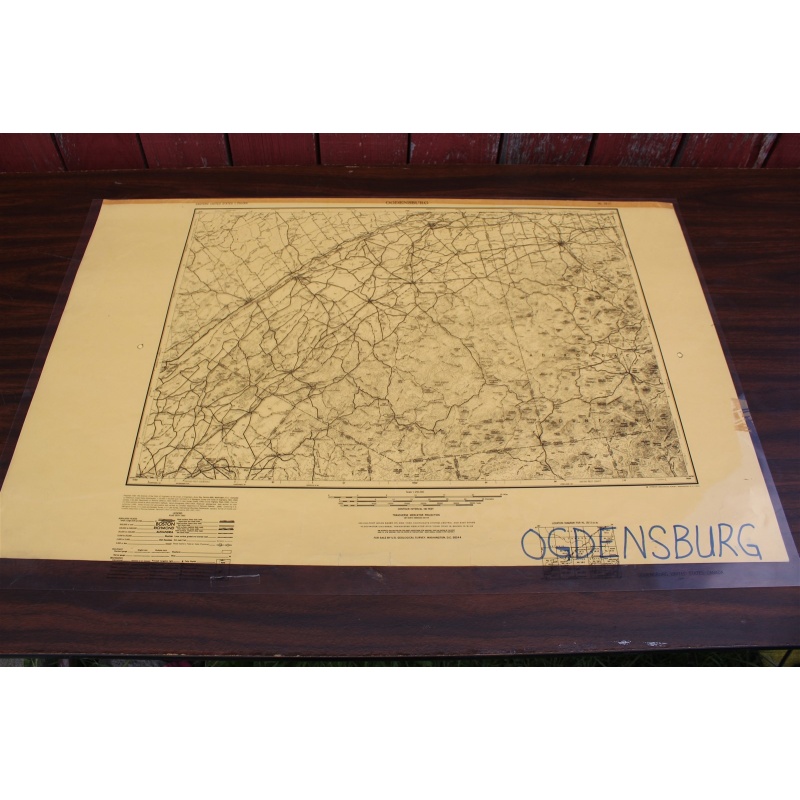 USGS 1:250000-scale Quadrangle TOPO Map for Ogdensburg, U.S. / Canada 1948