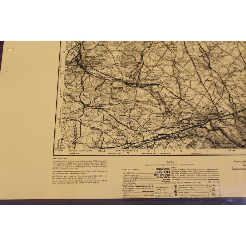 USGS 1:250000-scale Quadrangle TOPO Map for Newark, NJ / PA / NY 1944 Rev. 1969