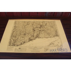 USGS 1:250000 Quadrangle TOPO Map Hartford, Conn. / NY / NJ / Mass 1962 Rev 1975