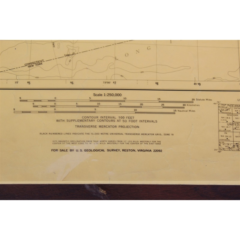 USGS 1:250000 Quadrangle TOPO Map Hartford, Conn. / NY / NJ / Mass 1962 Rev 1975