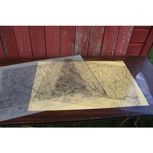 2 USGS 1:250000-scale Quadrangle TOPO Maps for Elmira, NY / PA - 1962 Rev. 1978