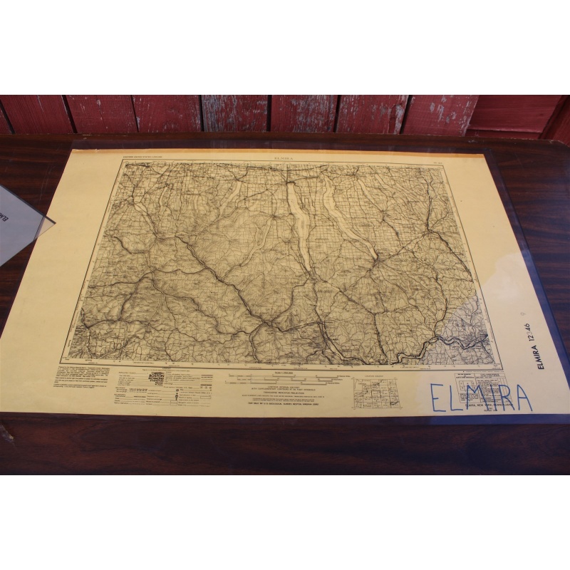 2 USGS 1:250000-scale Quadrangle TOPO Maps for Elmira, NY / PA - 1962 Rev. 1978