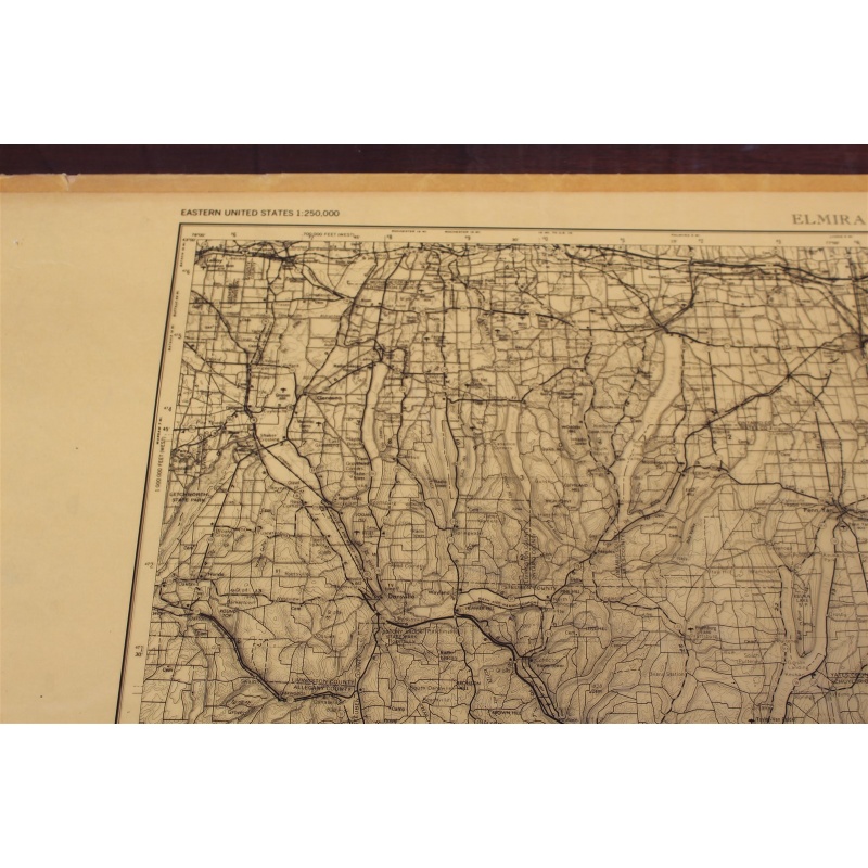 2 USGS 1:250000-scale Quadrangle TOPO Maps for Elmira, NY / PA - 1962 Rev. 1978