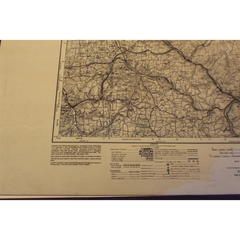 2 USGS 1:250000-scale Quadrangle TOPO Maps for Elmira, NY / PA - 1962 Rev. 1978