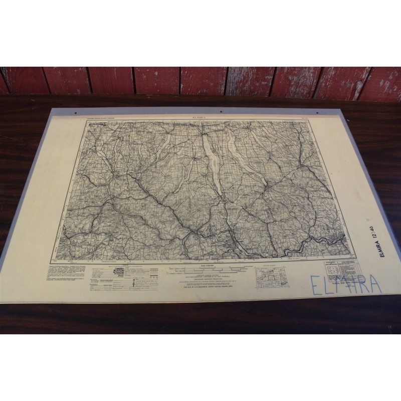 2 USGS 1:250000-scale Quadrangle TOPO Maps for Elmira, NY / PA - 1962 Rev. 1978