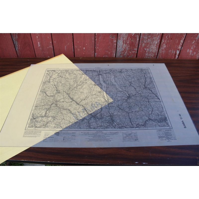 2 USGS 1:250000-scale Quadrangle TOPO Maps for Elmira, NY / PA - 1962 Rev. 1978