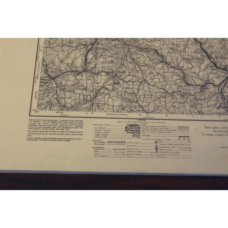 2 USGS 1:250000-scale Quadrangle TOPO Maps for Elmira, NY / PA - 1962 Rev. 1978