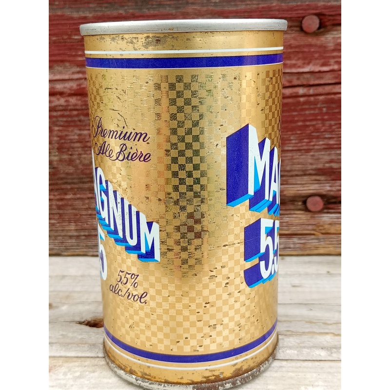 Vintage Magnum 5.5 Beer Can Push Top Variant Wide Seam French / English 341ml