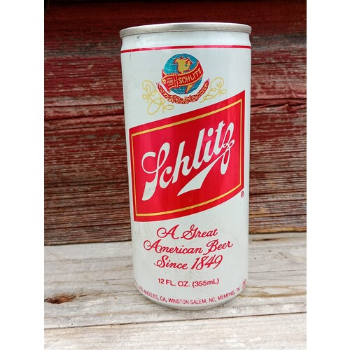 Vintage SCHLITZ-STROH BREWERY EMPTY BEER CAN 12 oz.