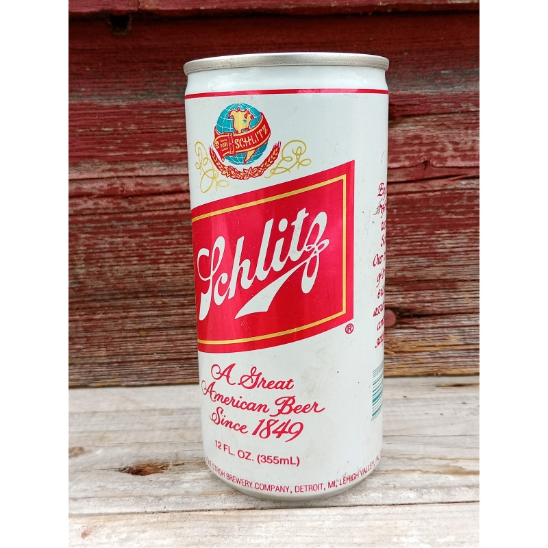Vintage SCHLITZ-STROH BREWERY EMPTY BEER CAN 12 oz.