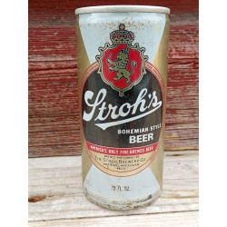 Strohs Bohemian style Beer 12 Oz EMPTY steel straight Tab Top Beer Can