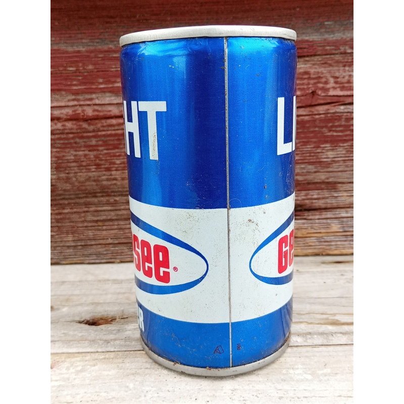 GENESEE LIGHT BEER - Vintage 12oz Steel Pull Tab Beer Can Red White & Blue