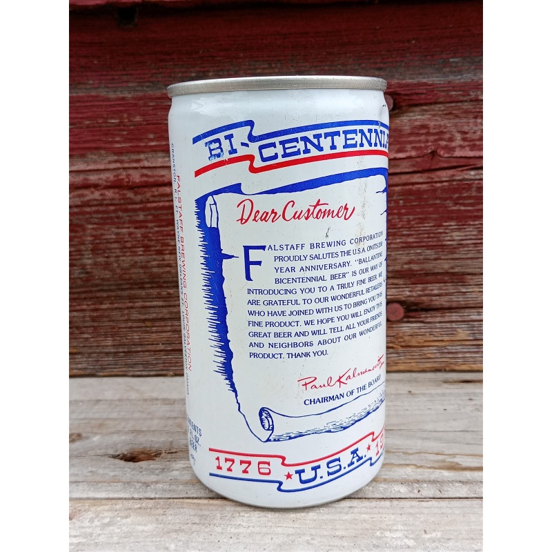 BALLANTINE BI-CENTENNIAL 1776 * 1976 ALUMINUM PULL TAB BEER CAN FALSTAFF