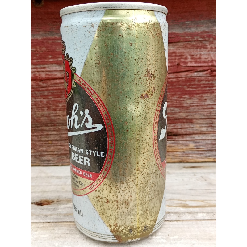 Strohs Bohemian style Beer 12 Oz EMPTY steel straight Tab Top Beer Can