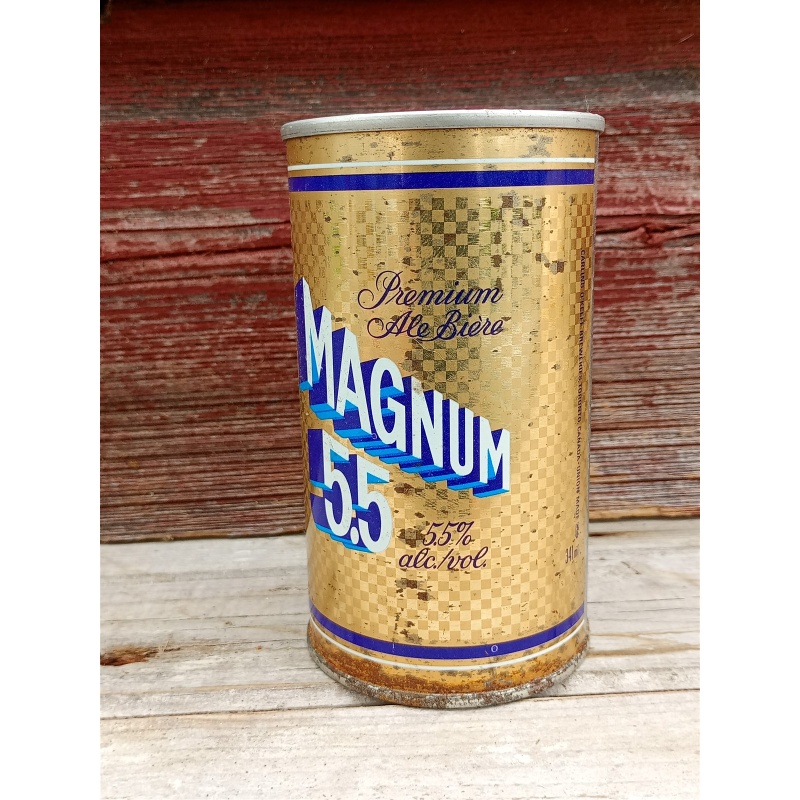Vintage Magnum 5.5 Beer Can Push Top Variant Wide Seam French / English 341ml