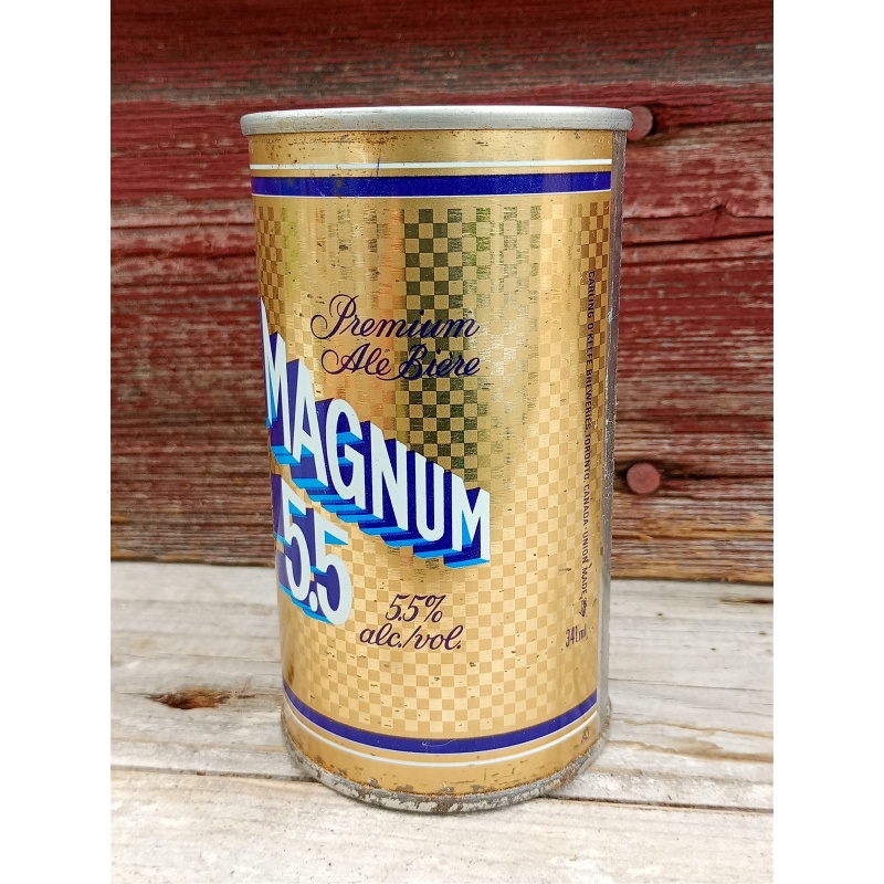 Vintage Magnum 5.5 Beer Can Push Top Variant Wide Seam French / English 341ml
