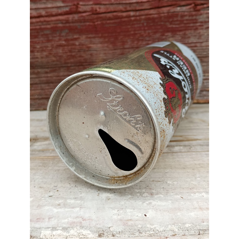 Strohs Bohemian style Beer 12 Oz EMPTY steel straight Tab Top Beer Can