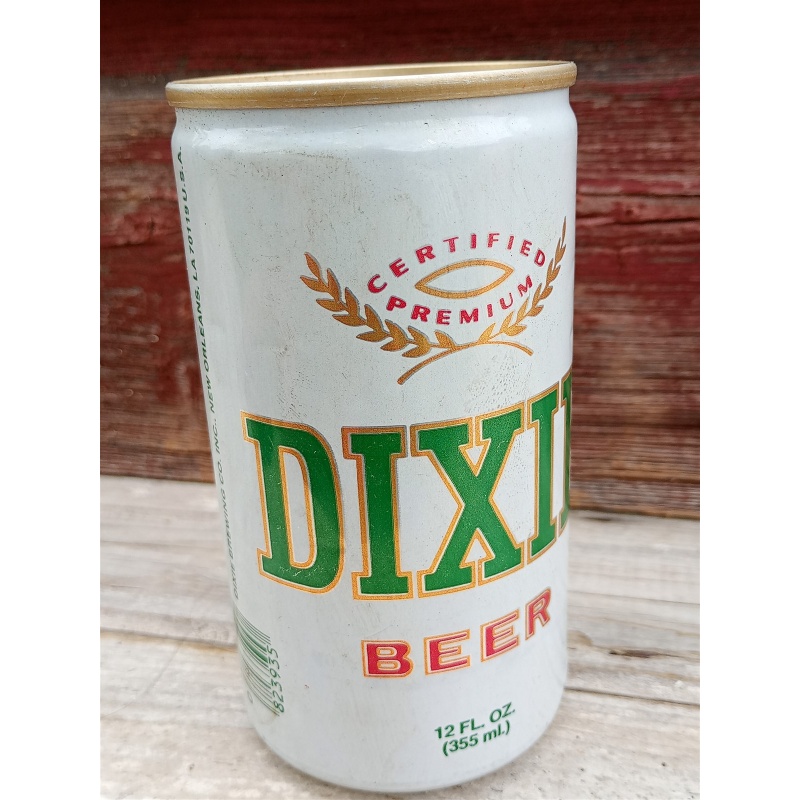 DIXIE 100% PURE STRAIGHT STEEL PULL TAB EMPTY BEER CAN