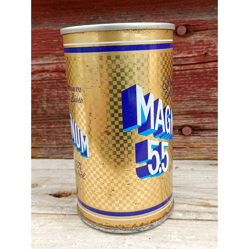 Vintage Magnum 5.5 Beer Can Push Top Variant Wide Seam French / English 341ml