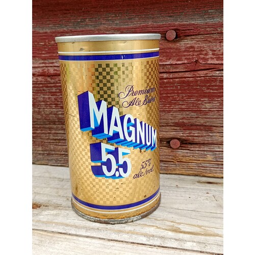 Vintage Magnum 5.5 Beer Can Push Top Variant Wide Seam French / English 341ml