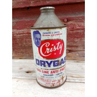 Vintage Cristy drygas cone top Metal can Gas Line Antifreeze Advertising