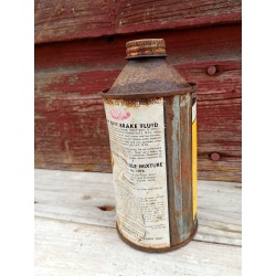 Vintage Dupont Heavy Duty Brake Fluid No. 7 Cone Top Metal Can Advertising
