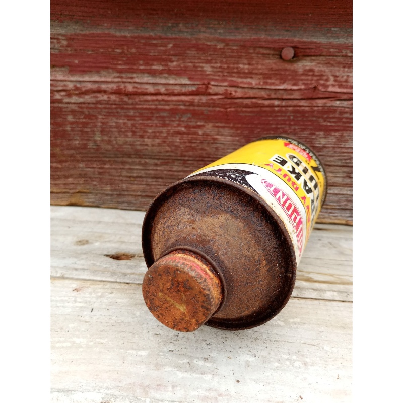 Vintage Dupont Heavy Duty Brake Fluid No. 7 Cone Top Metal Can Advertising