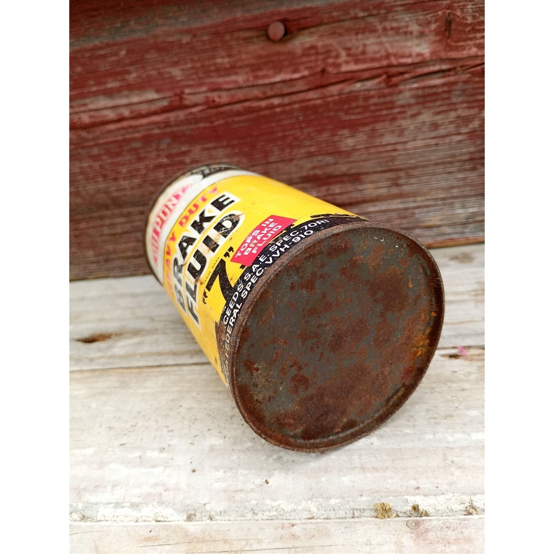 Vintage Dupont Heavy Duty Brake Fluid No. 7 Cone Top Metal Can Advertising