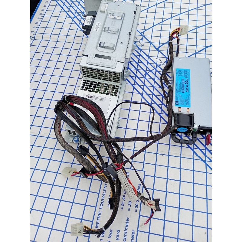 Lot of 2 HP 499250-301 HSTNS-PR17 Power Supply W/ Cage 663263-001 DD-3122-1F-LF