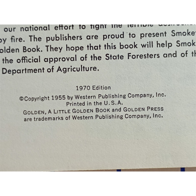 Little Golden Book Smokey the Bear Vintage Childrens 1955