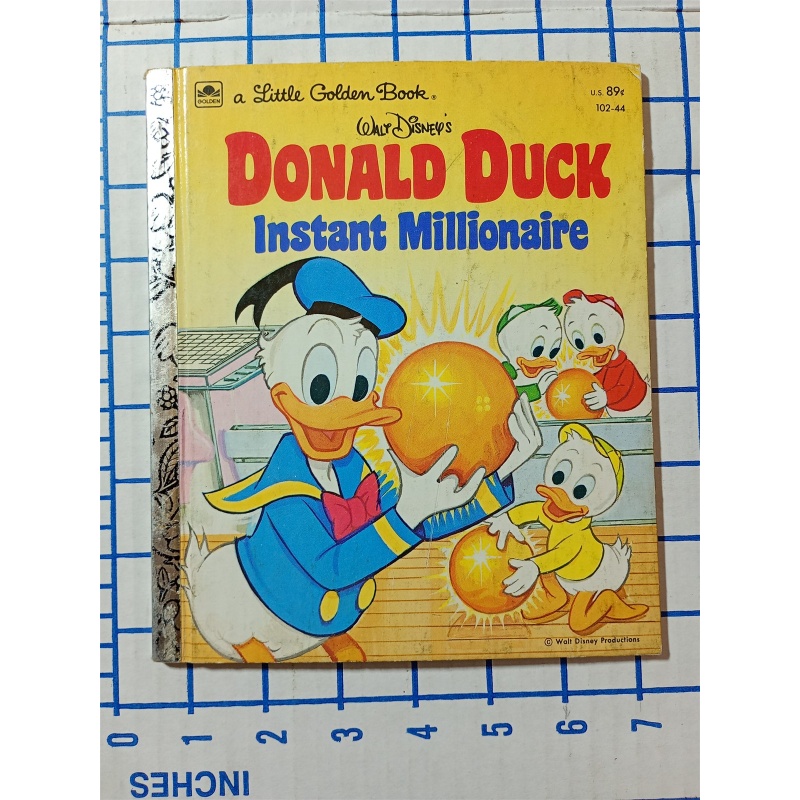 Vtg 1978 DONALD DUCK INSTANT MILLIONAIRE HARDCOVER BOOK Little Golden Book 