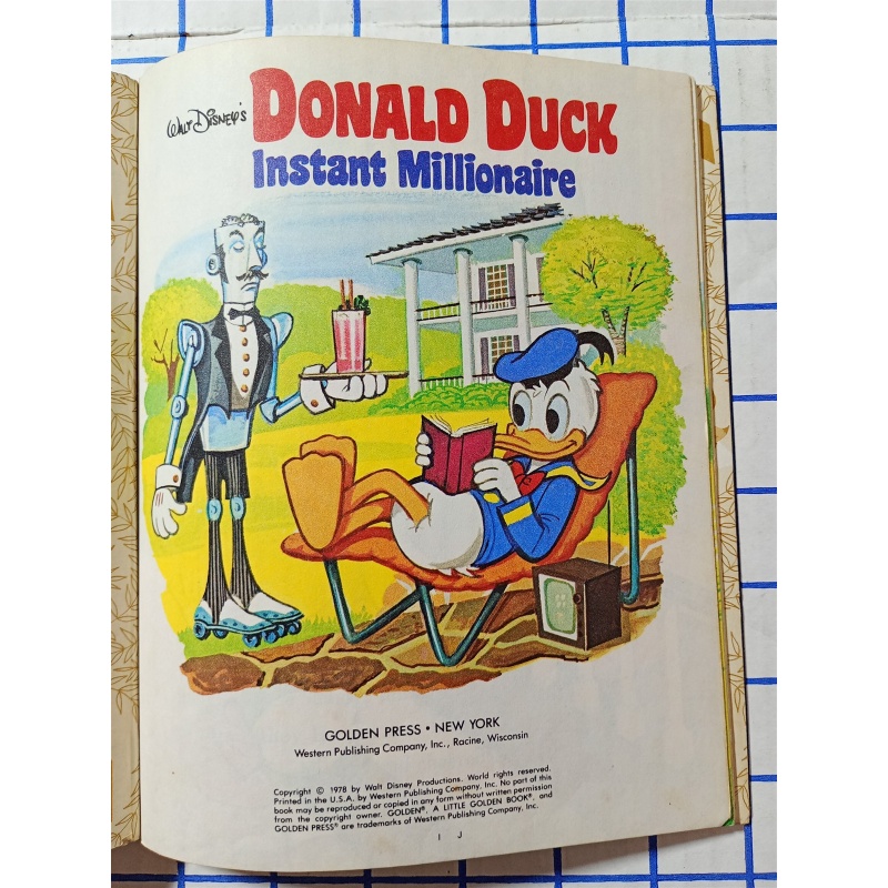 Vtg 1978 DONALD DUCK INSTANT MILLIONAIRE HARDCOVER BOOK Little Golden Book 