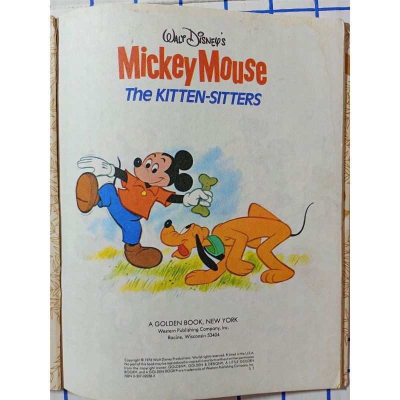 A Little Golden Book Walt Disney’s Mickey Mouse. "The Kitten-Sitters